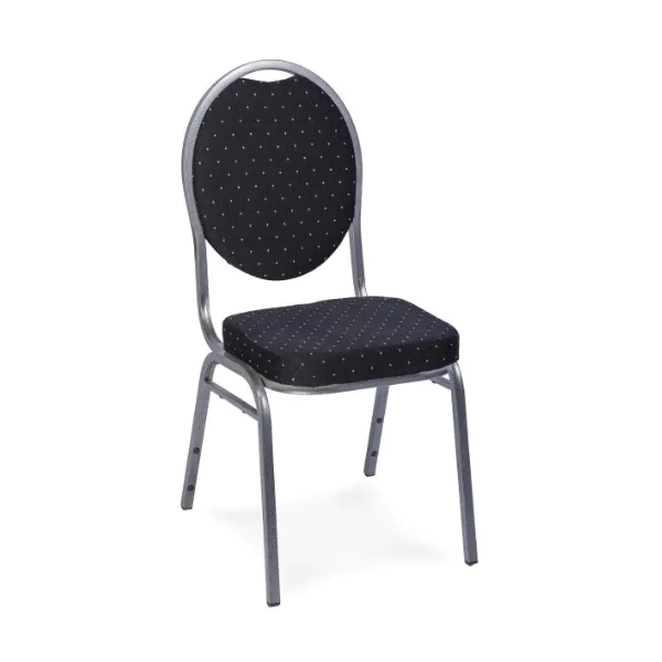 Stoel | Stackchair | Zwart | Gestoffeerd